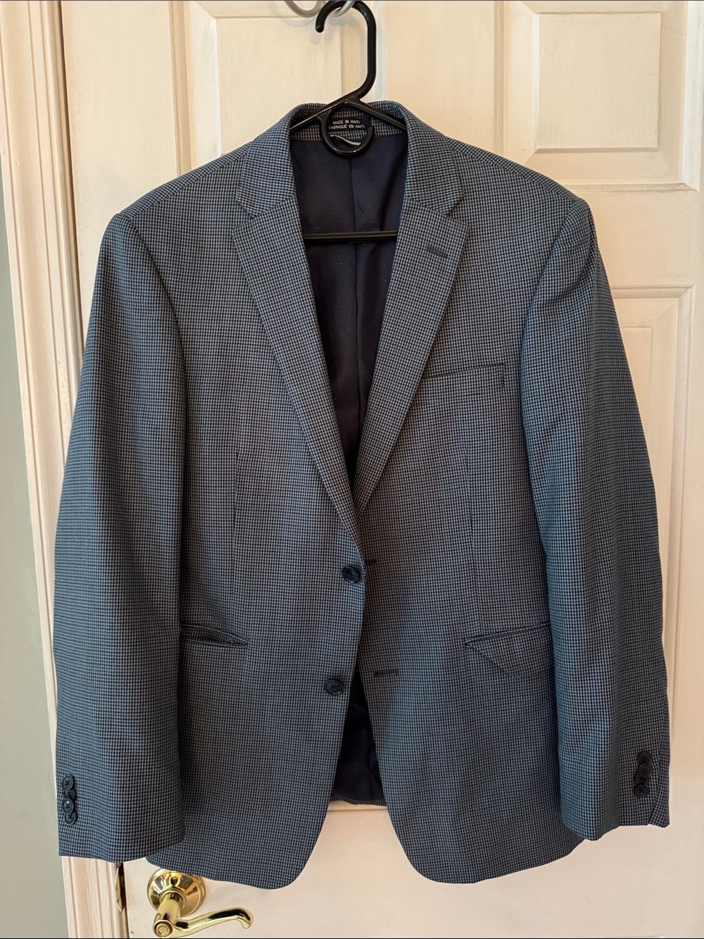 Tommy Hilfiger Men's Gray Micro-Check/Houndstooth Blazer - Classic Tailored Fit
